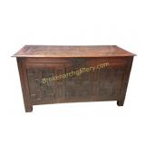 Antique Jacobean Geometrically Paneled Oak Oak