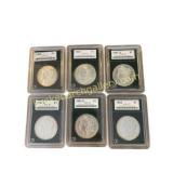 Lot of 6 Morgan Silver Dollars