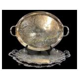 Three Impressive Silver Plate Serving Trays