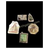 Five Sterling and Gemstone Pieces