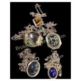 Sterling and Gemstone Pendants