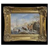 Dutch Winter Landacape Painting