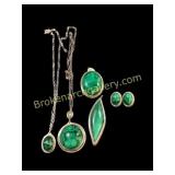 Malachite and Sterling Jewelry