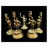Figural Brass Candlesticks