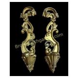 Pair of Large Rococo Style Giltwood  Wall Sconces