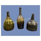 Three Early Blown Glass Bottles