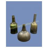 Three Early Blown Glass Bottles