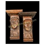 Pair Carved Architectural Corbels