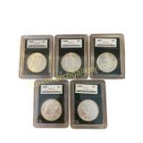 Lot of 5 Morgan Silver Dollars