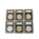 Lot of 6 MS67 Silver Dollars - Morgan & Peace