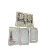 Five Sunshine Mint 1 oz Silver Bars