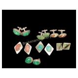 Sterling and Gemstone Earrings and Cuff Links