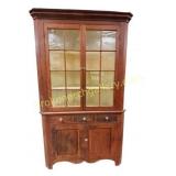 Cherry Chippendale 2 Pcs Corner Cabinet
