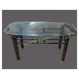 Brass Rams Head Console Table