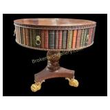 Embossed Leather Library Book Table