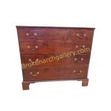 Antique 19thC Chippendale Mahogany Inlay Chest