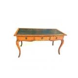 French Louis XV Style Leather-Top Bureau Plat