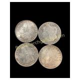 Four Morgan Silver Dollars