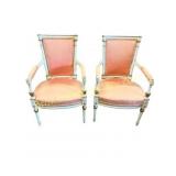 Pair of Antique Louis XVI Style Painted Armchairs