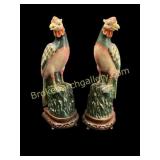 Pair Porcelain Chinese Phoenixes