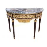 Parcel Gilt Demilune Console Table
