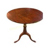 Antique 19th C Mahogany Birdcage Tilt Top Table