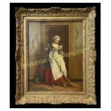 Portrait of A Maiden with Broom and Note