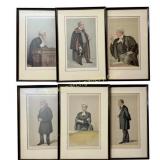 Six Framed Vanity Fair SPY Caricature Prints
