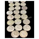 Twenty Three Kennedy Half Dollar Coins