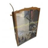 Rustic Metal Fireplace Screen With Deer Design