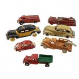 Seven Cast Iron Toy Vehicles