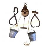 Vintage Farm Tools and Pulley