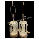 Pair Vintage Crystal Table Lamps