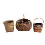 Three Handwoven Baskets