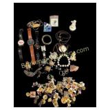 Group Of Vintage Watches and Costume Jewelry