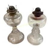 Glass Oil Lamps with Metal Burners