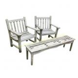Teak Outdoor Chair and Bench Set