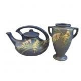 Roseville Pottery Teapot and Vase Set