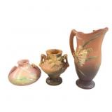 Three Roseville Pottery Vases