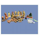 Group Japanese Kokeshi Dolls