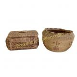 Woven Baskets with Embroidered Details