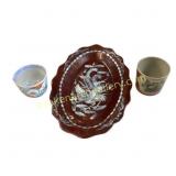 Ceramic Cups and Decorative Tray