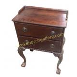 Two-Drawer Wooden Side Table