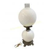 Hobnail Glass Table Lamp with Metal Base