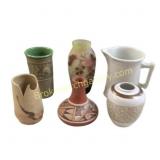 Six Ceramic and Glass Vases