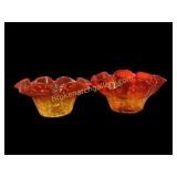 Pair Blenko Amberina Bowls