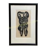 Figural Woodblock Print, Gene Grant