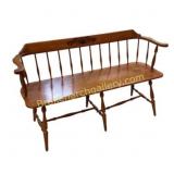 Hand-Painted Wood Spindle-Back Bench