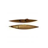 Handcrafted Wooden Canoe and Model Kayak With Padd