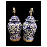 Pair Contemporary Asian Ginger Jar Lamps